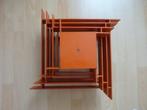 lamp hangend plafond uniek 1 enkel exemplaar retro oranje, Huis en Inrichting, Lampen | Hanglampen, Ophalen, Gebruikt, Hout, Minder dan 50 cm