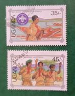 Uganda 2 pzs scouting, Verzenden, Overige landen, Gestempeld