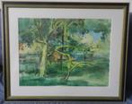 Aquarel Boerderij met bomen Het Oosterik A.G. Gerritsen 1972, Antiek en Kunst, Kunst | Schilderijen | Klassiek, Ophalen of Verzenden