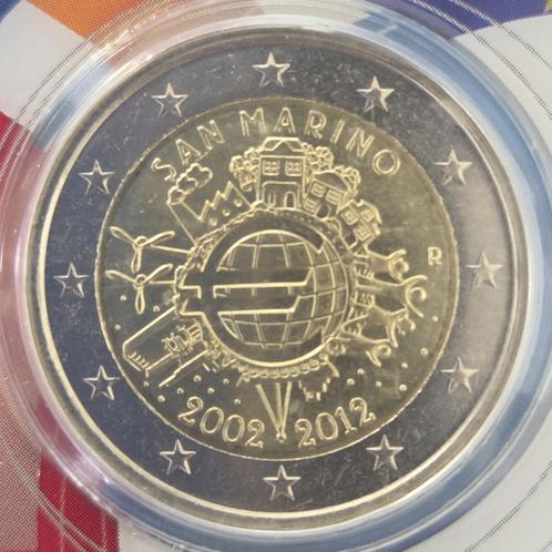 San Marino 2012: 10 jaar EURO, Postzegels en Munten, Munten | Europa | Euromunten, Losse munt, 2 euro, San Marino, Ophalen of Verzenden