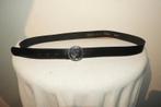 Armani zwarte leren riem zilveren merk gesp kleiner te maken