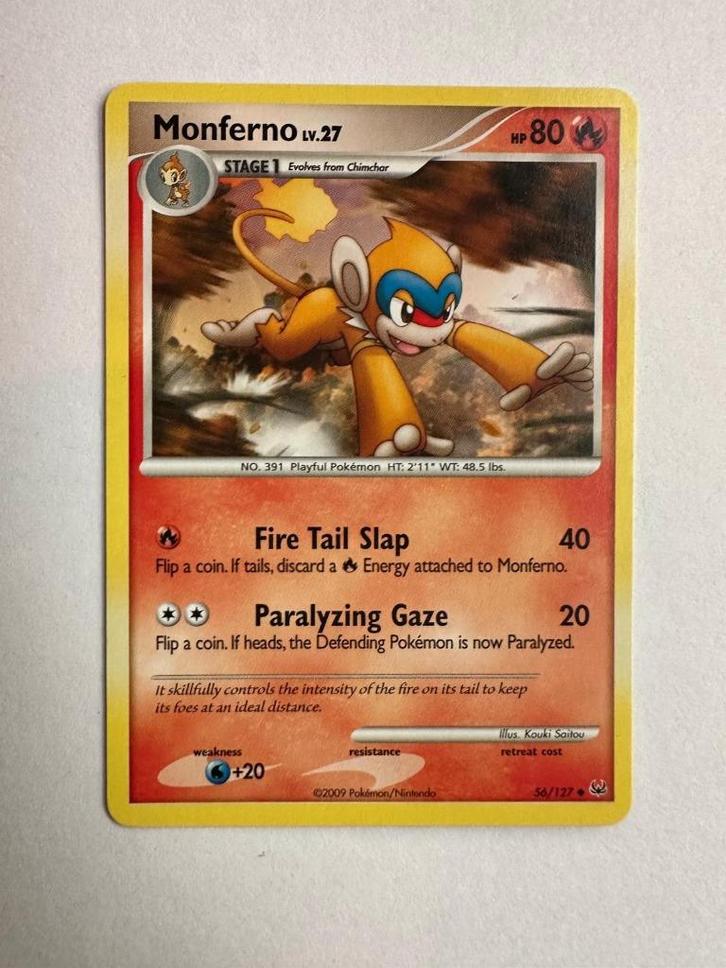 Monferno – 56/127 – Platinum, Hobby en Vrije tijd, Verzamelkaartspellen | Pokémon, Zo goed als nieuw, Losse kaart, Ophalen of Verzenden