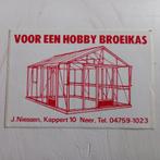 Sticker.  Voor een Hobby Broeikas.  J.Niessen Neer., Ophalen of Verzenden, Zo goed als nieuw