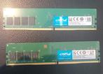 Crucial DDR4 - 4GB - 2400Mhz Totaal 2 x 4 GB - CT4G4DFS824A, Computers en Software, RAM geheugen, Gebruikt, DDR4, 8 GB, Ophalen of Verzenden
