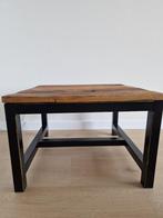 bijzettafel/salontafel acaciahout met metaal, Ophalen, 50 tot 100 cm, Vierkant, Nieuw