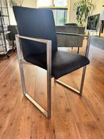 6 x eetkamer stoelen, Ophalen, Gebruikt, Blauw, Metaal
