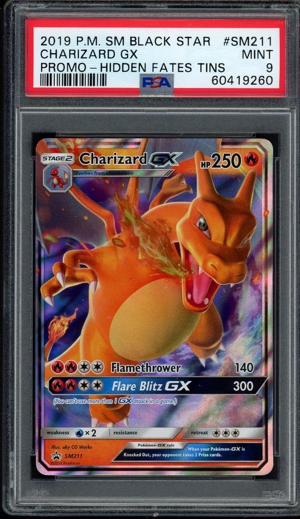 Charizard GX PSA 9 - SM211 - Sun & Moon Promo 2019, Hobby en Vrije tijd, Verzamelkaartspellen | Pokémon, Zo goed als nieuw, Losse kaart