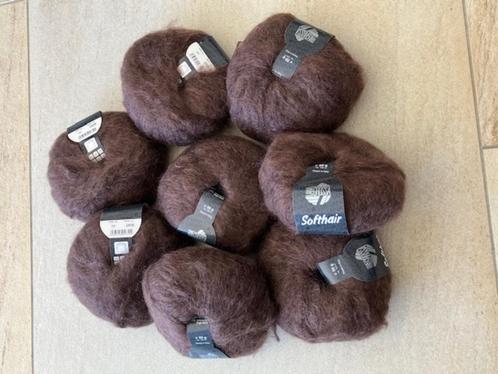 600 gr Lana Grossa Softhair, bruin kidmohair/scheerwol garen, Hobby en Vrije tijd, Breien en Haken, Nieuw, Breien of Haken, Wol of Garen