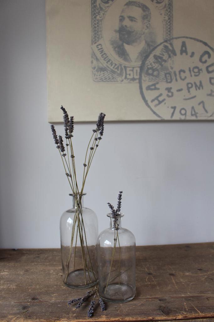 Oude Franse brocante glazen apothekersfles *Pronck & Praal*, Antiek en Kunst, Curiosa en Brocante, Ophalen of Verzenden