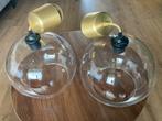 2x IKEA HEMMA Plafondlampen - Goudkleurig, Gebruikt, Vintage, Ophalen of Verzenden, Glas