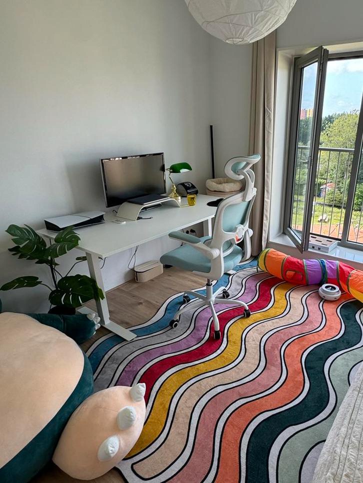 Ikea Trotten Zit-Sta Bureau 160x80 cm, Huis en Inrichting, Bureaus, Zo goed als nieuw, Stabureau, Elektrisch, Ophalen