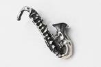 Verzilverde saxofoon, hanger, bedel sieraad, instrument, Overige merken, Overige materialen, Gebruikt, -