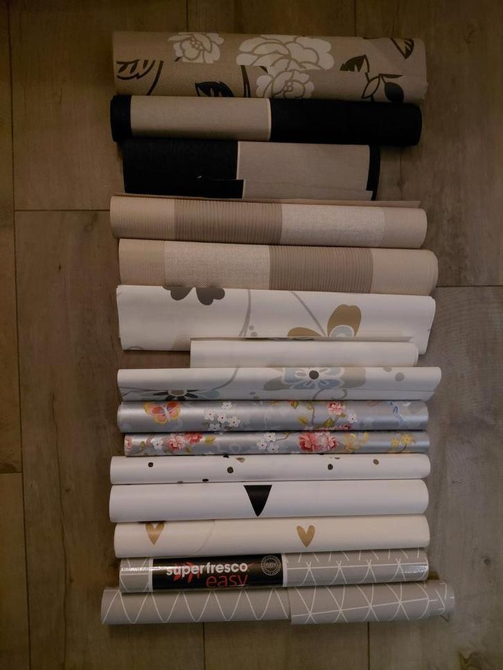 Behangrollen - Diverse Kleuren & Stijlen, Huis en Inrichting, Stoffering | Behang, Blauw, Rood, Wit, Zwart, Beige, Bruin, Grijs