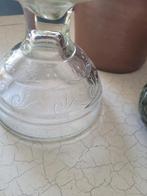 Vintage glazen olielamp foto 1 t/m 4, Ophalen of Verzenden