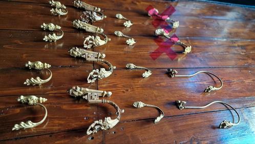 Franse messing gordijnhaken embrasses - 14 stuks - 19e eeuw, Huis en Inrichting, Woonaccessoires | Overige, Gebruikt, Ophalen of Verzenden