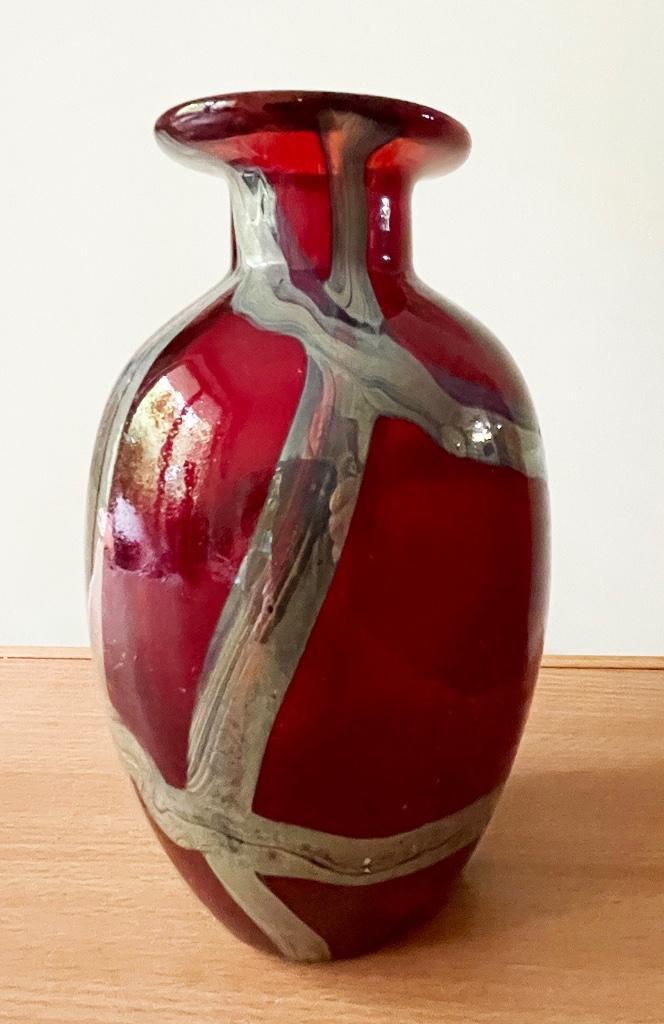 Hele mooi zware Mdina Malta glazen vaas., Antiek en Kunst, Antiek | Glas en Kristal, Verzenden