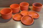 Tupperware voorraadbus oranje zonnedeksel 4x, Ophalen of Verzenden, Gebruikt, Oranje, Bus of Trommel