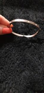 Verzilverde Slavenarmband met Strass, Sieraden, Tassen en Uiterlijk, Armbanden, Ophalen of Verzenden, Zo goed als nieuw, Zilver