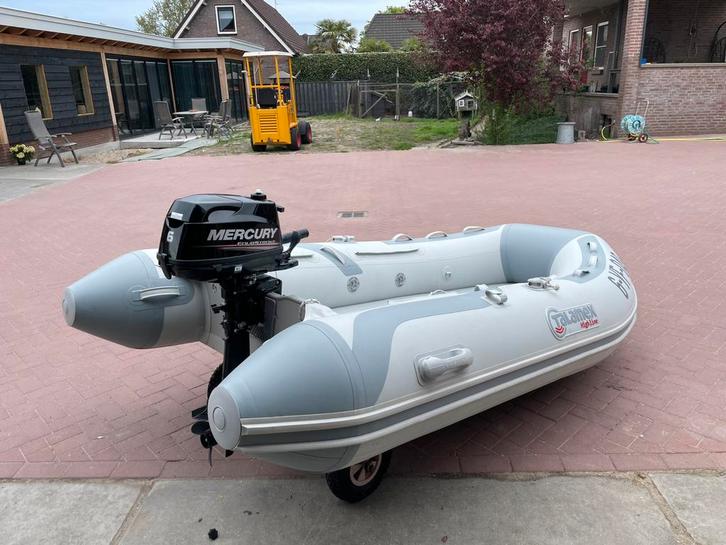 TALAMEX 300 met 6 pk MERCURY 4 takt, Watersport en Boten, Rubberboten, Zo goed als nieuw, Overige merken, Airdeck, Minder dan 70 pk