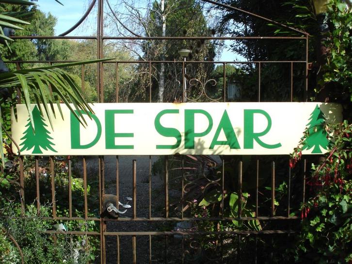 XXL EMAILLE RECLAMEBORD 'DE SPAR', Antiek en Kunst, Antiek | Emaille, Ophalen