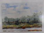 Aquarel van Geert Rabbers - Landschap Buitenmaat lijst 40x30, Antiek en Kunst, Ophalen of Verzenden