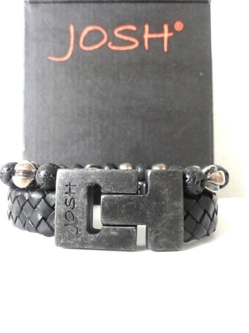 Nieuwe Josh heren armband, Sieraden, Tassen en Uiterlijk, Armbanden, Nieuw, Leer, Zwart, Met bedels of kralen, Verzenden