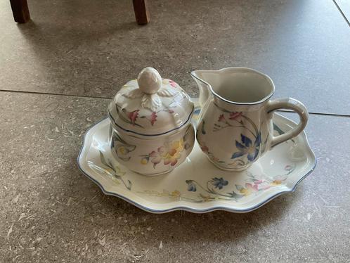 Villeroy & Boch Riviera Melk- en suikerstel + dienblad (KWF), Antiek en Kunst, Antiek | Servies compleet, Ophalen of Verzenden