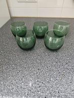 Set van 5 groene glazen, Glas of Glazen, Ophalen of Verzenden, Overige stijlen, Glas