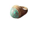 Zilverkleurige ring met steen, Overige materialen, Gebruikt, Ophalen of Verzenden, Dame