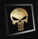 23ct goud verguld kunstwerk Punisher skull in lijst, Nieuw, Ophalen of Verzenden