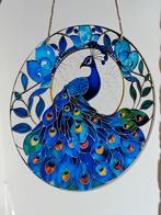 Prachtige pauw 15cm diameter raamhanger of de muur., Antiek en Kunst, Verzenden