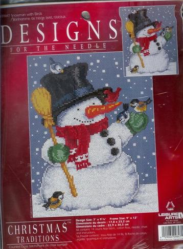Cado designs borduurpakket, snowman with bird beschikbaar voor biedingen