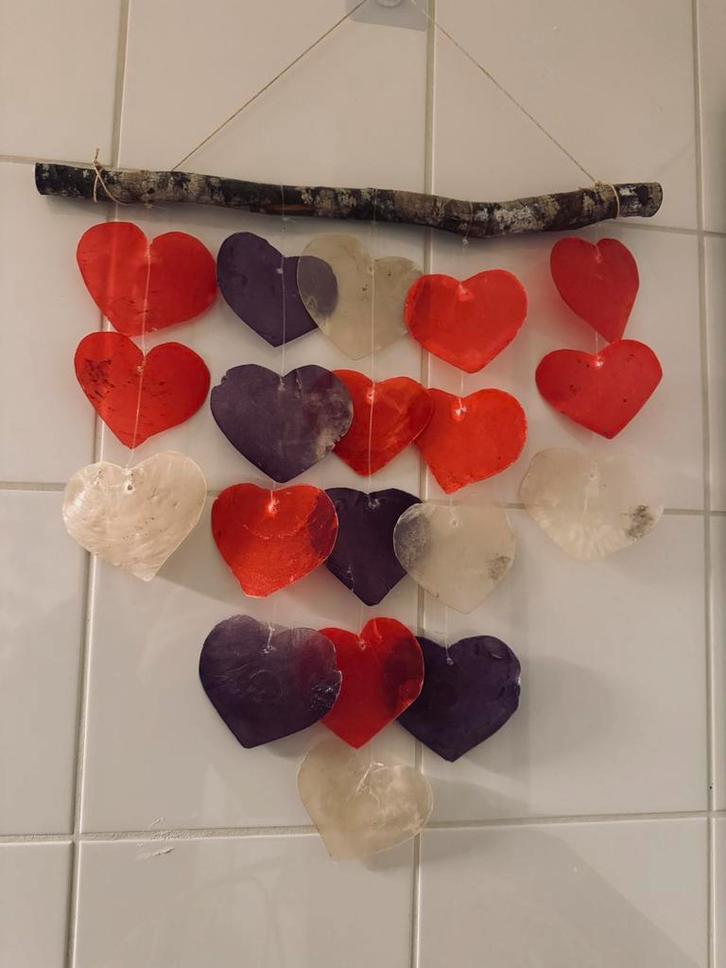 Capiz Hartjes Schelpen Muurhanger Ibiza Boho Stijl, Huis en Inrichting, Woonaccessoires | Wanddecoraties, Nieuw, Ophalen