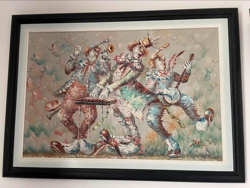 Schilderijen clowns - olieverf, Antiek en Kunst, Kunst | Schilderijen | Klassiek, Ophalen
