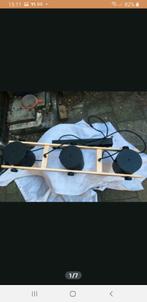 Eglo hanglamp 3-lichts hornwood - zwart-goud, Ophalen, Eglo hanglamp 3-lichts hornwood - zwart-goud, Nieuw, Overige materialen