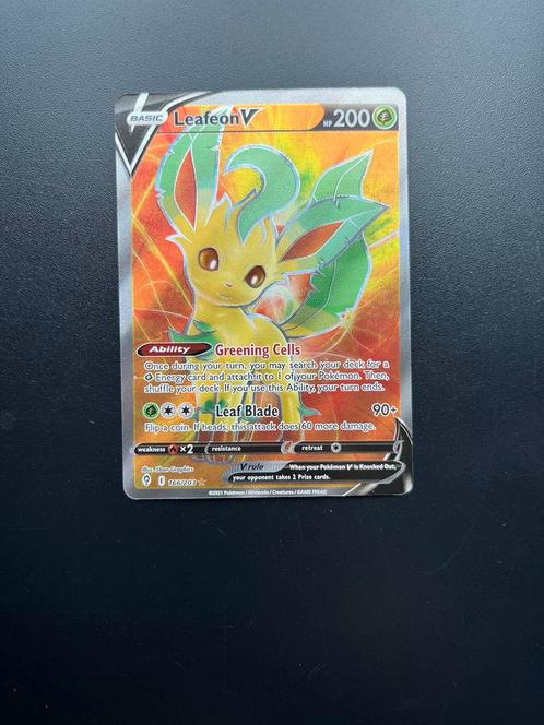 Leafeon V 166/203, Hobby en Vrije tijd, Verzamelkaartspellen | Pokémon, Zo goed als nieuw, Losse kaart, Foil, Verzenden