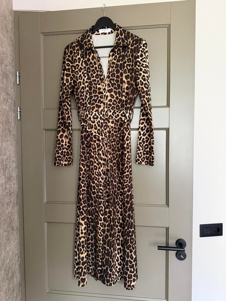 Lange jurk panterprint mt L, Bruin, Maat 42/44 (L), Ophalen of Verzenden, Zo goed als nieuw