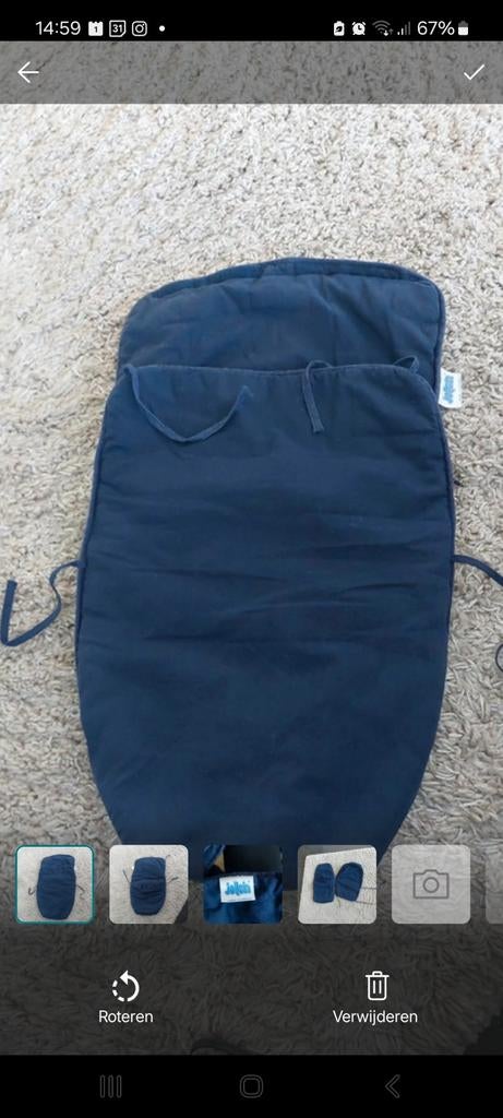 Voetenzak voor autostoel blauw Jollein, Kinderen en Baby's, Ophalen of Verzenden, Zo goed als nieuw, Voetenzak