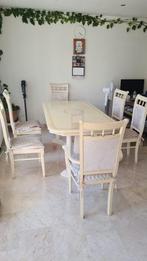 Eettafel met 6 stoelen - gebruikt, nog in goede staat, Ophalen, Gebruikt, Vijf personen of meer, Rechthoekig