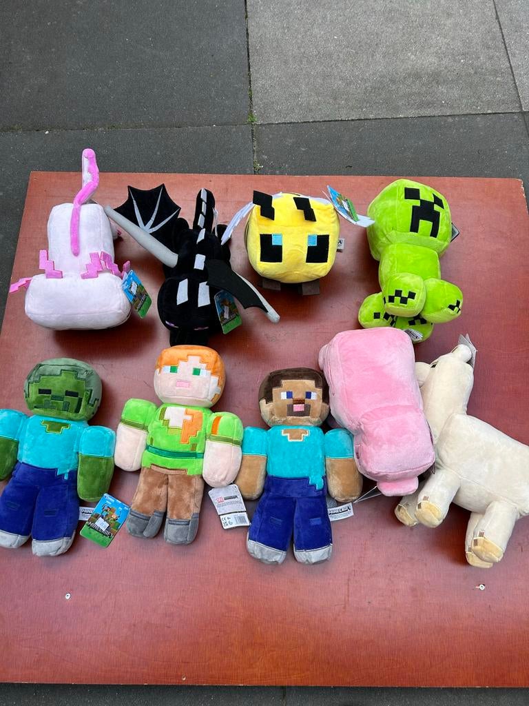 Nieuwe Minecraft Knuffels - Diverse Karakters, Overige karakters, Ophalen of Verzenden, Nieuw, Nintendo