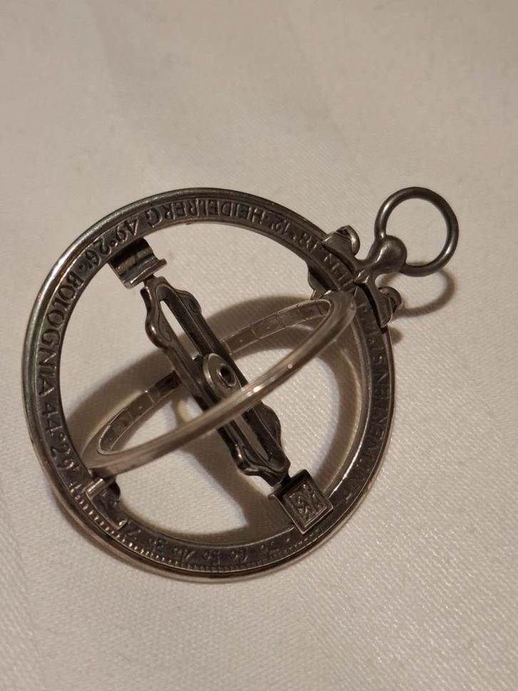Zilveren ringzonnewijzer, Antiek en Kunst, Antiek | Gereedschap en Instrumenten, Ophalen of Verzenden