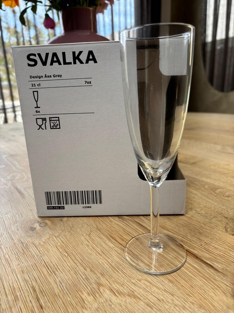 IKEA SVALKA champagneglazen, 6 stuks, Huis en Inrichting, Glas of Glazen, Gebruikt, Ophalen of Verzenden, Glas