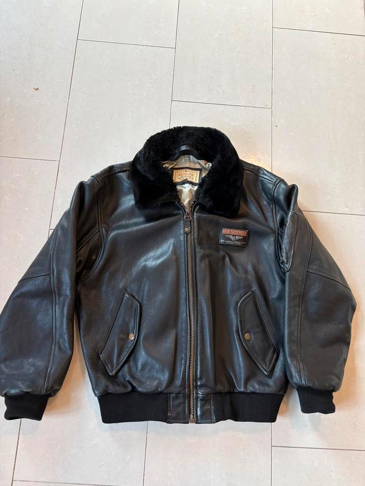 Redskins leren pilotenjas XL, Kleding | Heren, Jassen | Winter, Zo goed als nieuw, Maat 56/58 (XL), Bruin, Ophalen of Verzenden