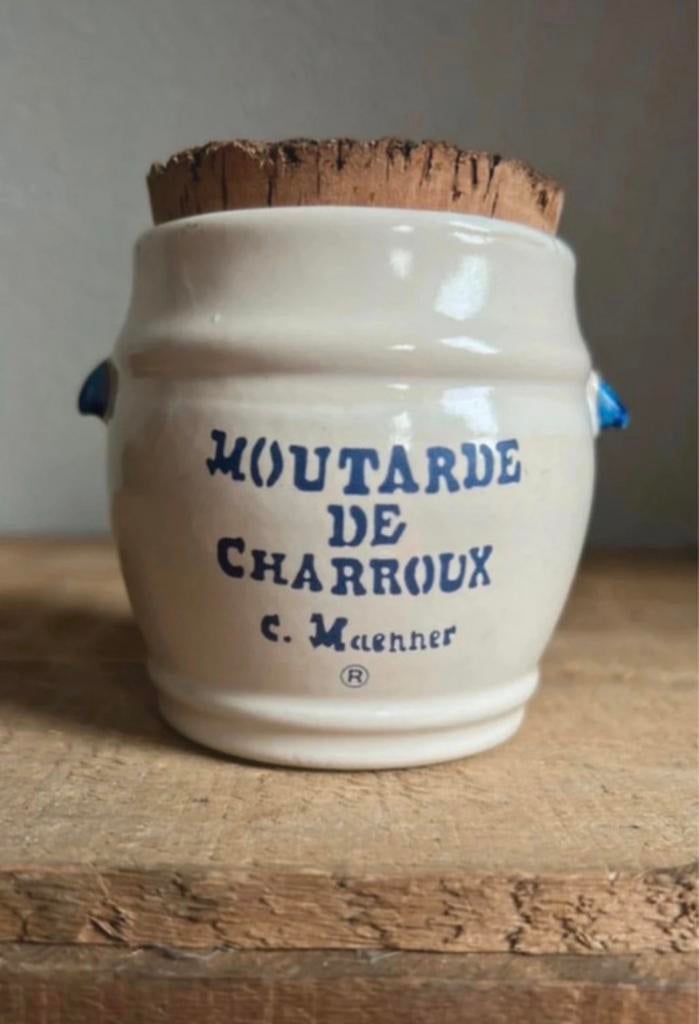 Oud frans mosterd potje met kurk, Antiek en Kunst, Ophalen of Verzenden