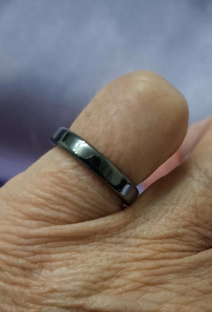 Bandring Hematiet Ø 17½ mm, Sieraden, Tassen en Uiterlijk, Ringen, Nieuw, Dame of Heer, 17 tot 18, Zwart, Zilver, Verzenden