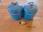 Campingaz 907 gasfles 2x en koppeling, Ophalen, Gebruikt