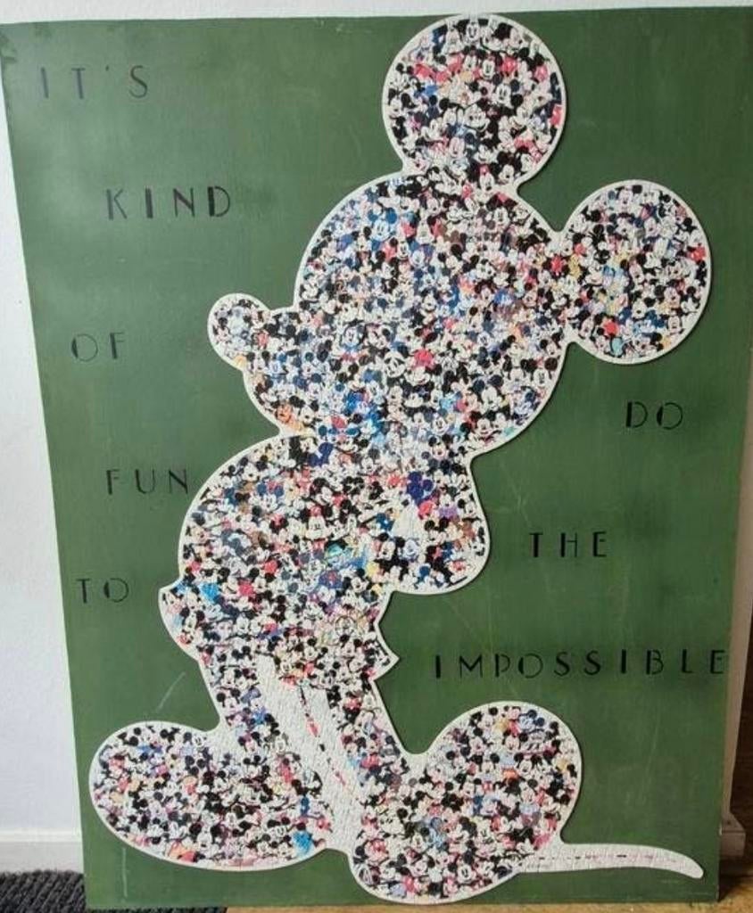 Unieke Mickey Mouse puzzel op plaat - 80x102cm, Ophalen