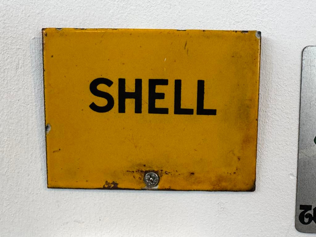 SHELL emaille reclame bordje, Antiek en Kunst, Antiek | Emaille, Ophalen of Verzenden