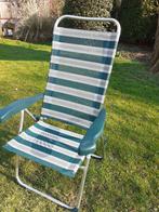 Camping _ Tuinstoel plus losse voetbank, Ophalen, Zo goed als nieuw, Campingstoel