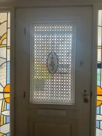 Voordeur met raam en rooster, enkel glas, redelijke staat, Ophalen, Gebruikt, 80 tot 100 cm, Buitendeur